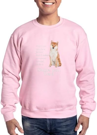 CafePress Shiba Inu Dad Sweatshirt Classic Crew Neck Light Sweatshirt - Pink