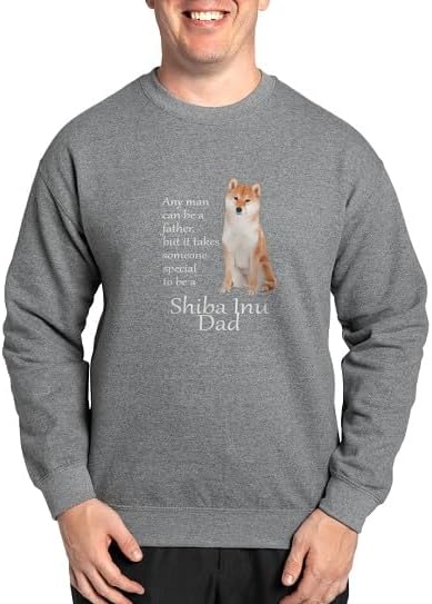 CafePress Shiba Inu Dad Sweatshirt Classic Crew Neck Light Sweatshirt - Graphite Gray