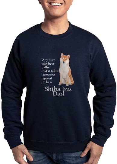 CafePress Shiba Inu Dad Sweatshirt Classic Crew Neck Light Sweatshirt - Navy