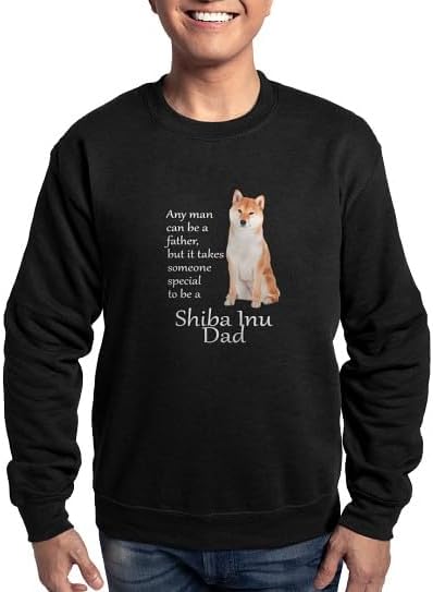 CafePress Shiba Inu Dad Sweatshirt Classic Crew Neck Light Sweatshirt - Black
