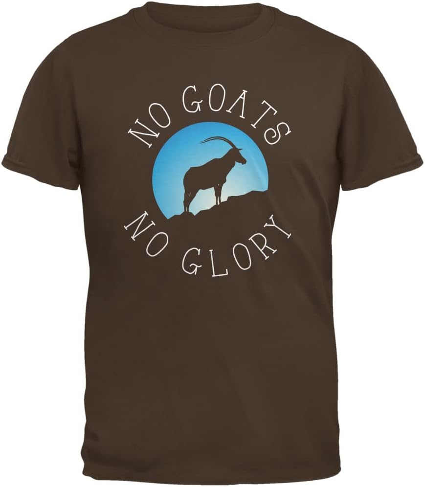 No Guts Goats No Glory Black Adult T-Shirt - Brown