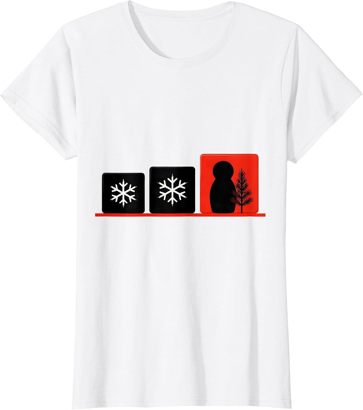 Geometric Calendar Nesting Doll Winter Russian Heritage T-Shirt - White