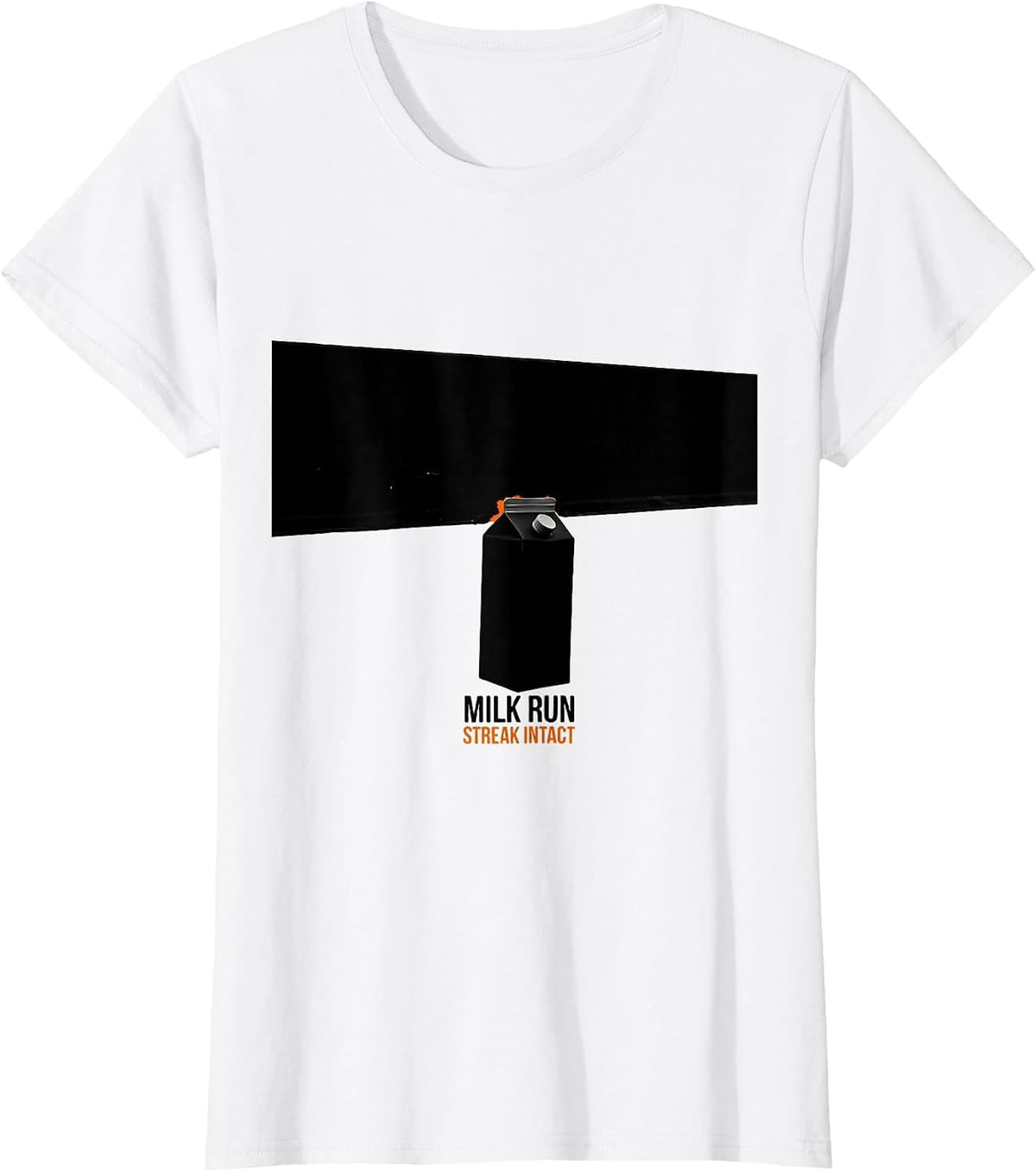 Milk Run: Streak Intact Brutalist Graphic Funny Dad Humor T-Shirt - White