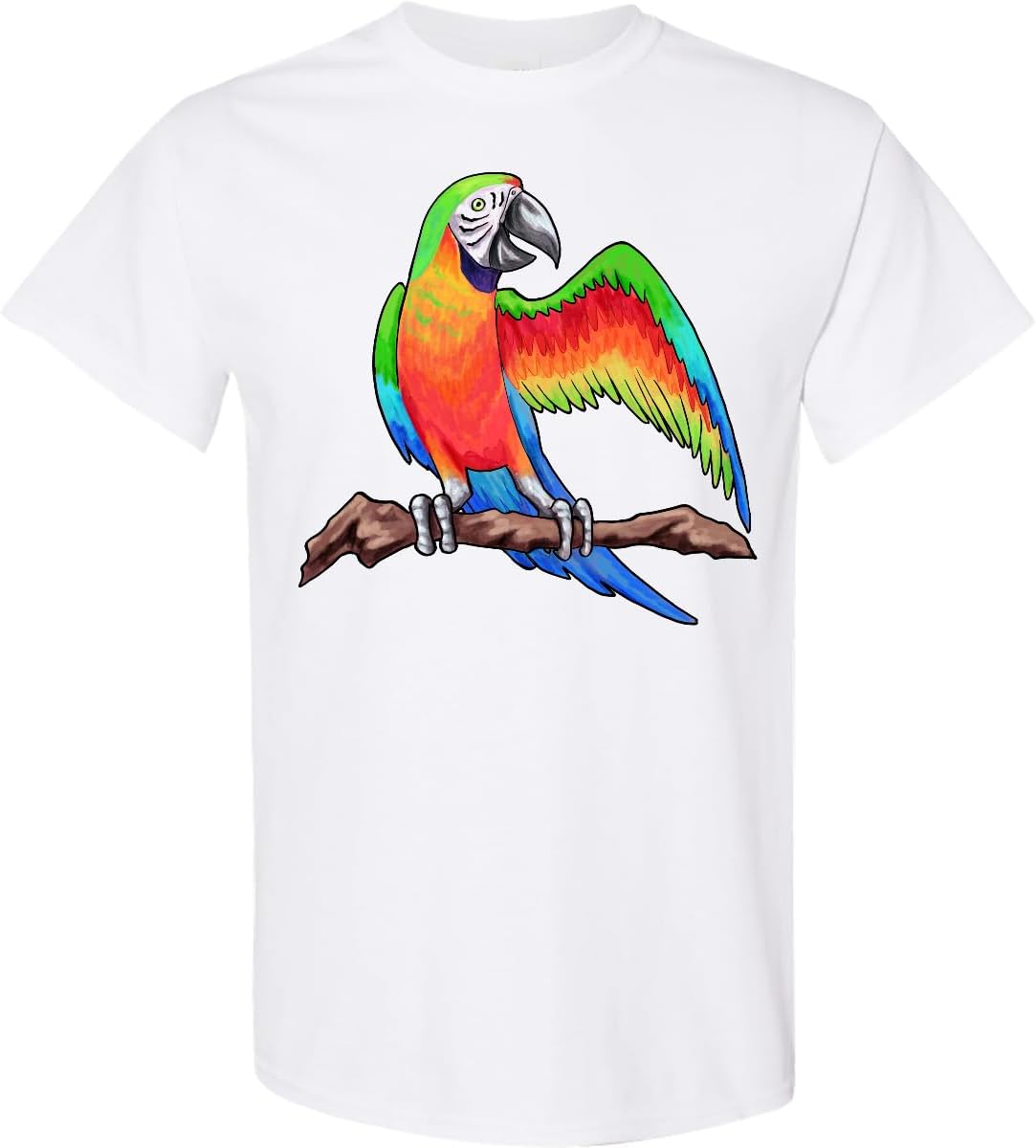 inktastic Harlequin Macaw Parrot Adult T-Shirt - 0020 White