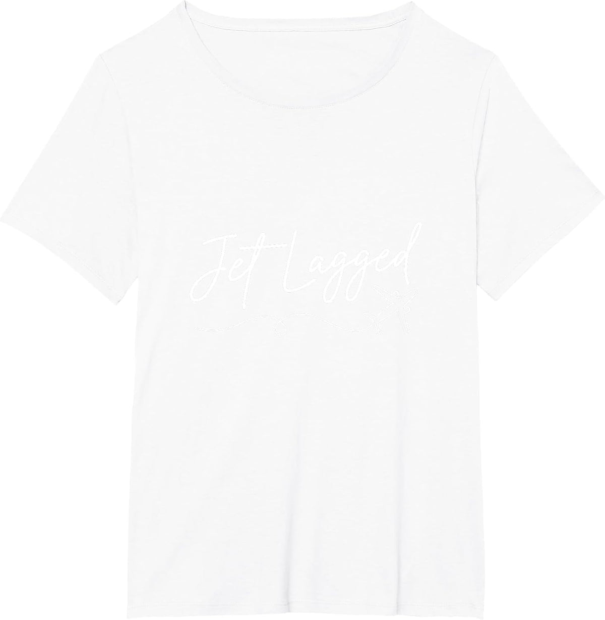 Flight Attendant Jet Lagged Stewardess Aviation Graphic T-Shirt - White