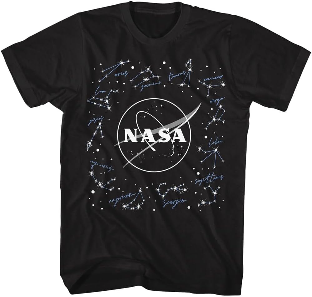 NASA Constellations with Signs Black T-Shirt - Black