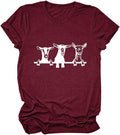 Cute Goats Shirt Goat Mom T-shirt, Farm Animal Tees, Women Baby Goat Short Sleeve Tops Goat Lover Owner Farmer Gifts - Wine