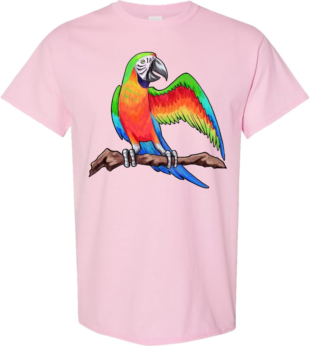 inktastic Harlequin Macaw Parrot Adult T-Shirt - Pink