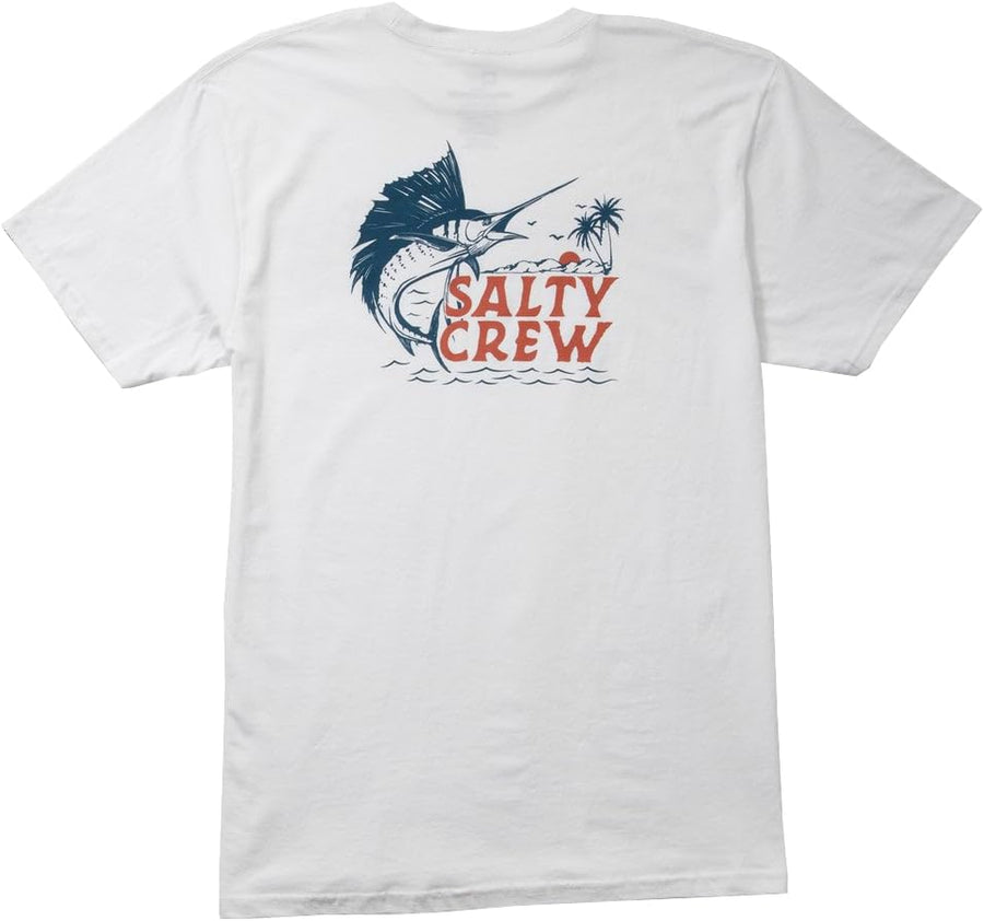 Salty Crew Men's Sailfish Classic SS T-Shirt - Stylish Casual Cotton Tee - Beach Lifestyle Apparel - White