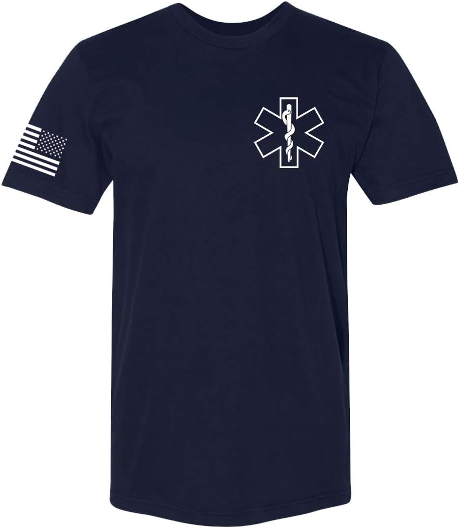 Law Enforcement - Police EMS FBI Fire Rescue Sheriff K-9 Two-Sided T-Shirt | Halloween Costume Cosplay Accessory - Ems_navy
