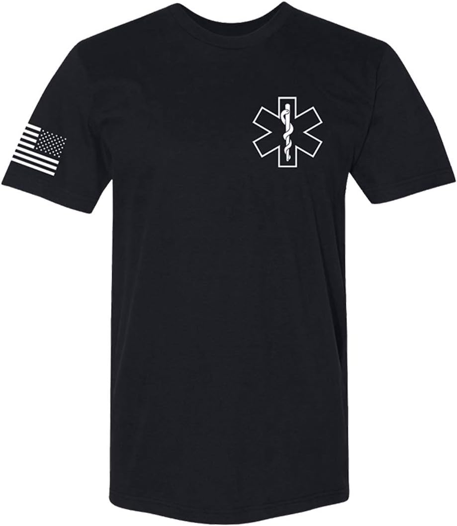 Law Enforcement - Police EMS FBI Fire Rescue Sheriff K-9 Two-Sided T-Shirt | Halloween Costume Cosplay Accessory - Ems_black