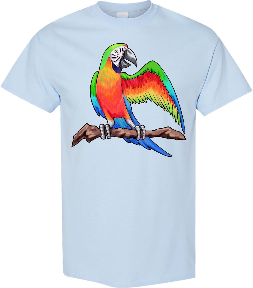 inktastic Harlequin Macaw Parrot Adult T-Shirt - Light Blue