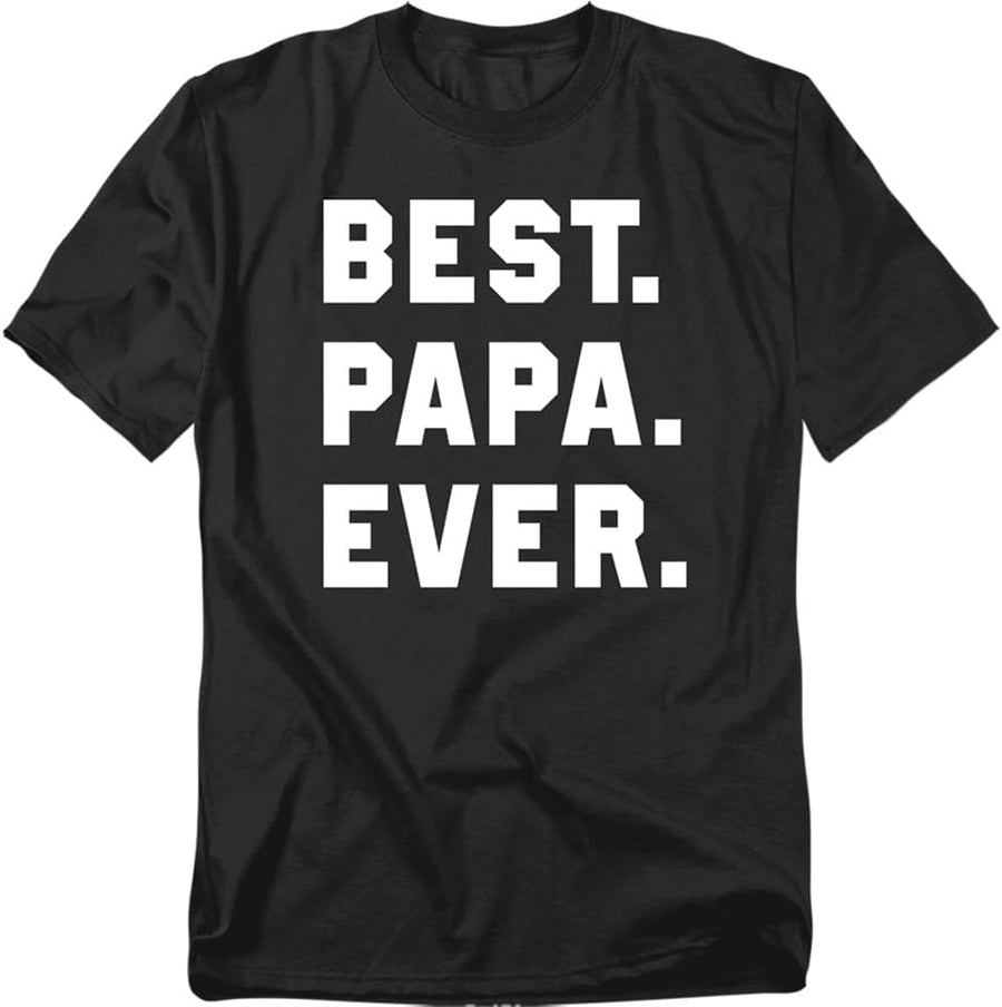 Popfunk Best Papa Ever T Shirt Tee for Men, Unisex Adult - Black
