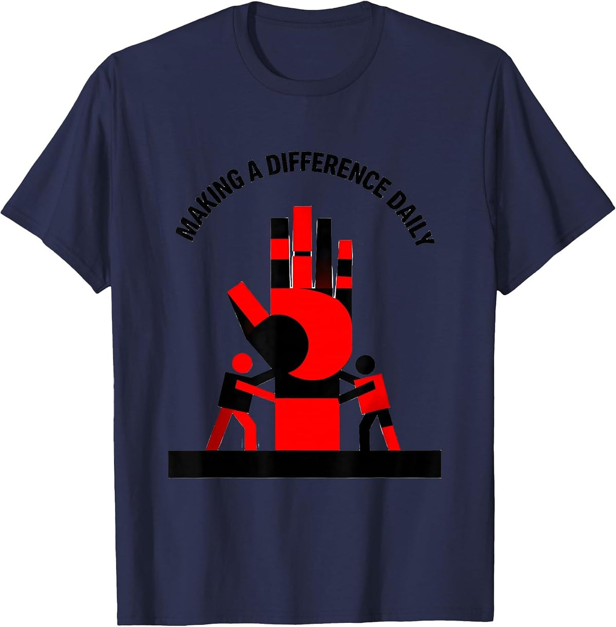 Men's Making a Difference Daily Social Worker Design T-Shirt - Navy Blue