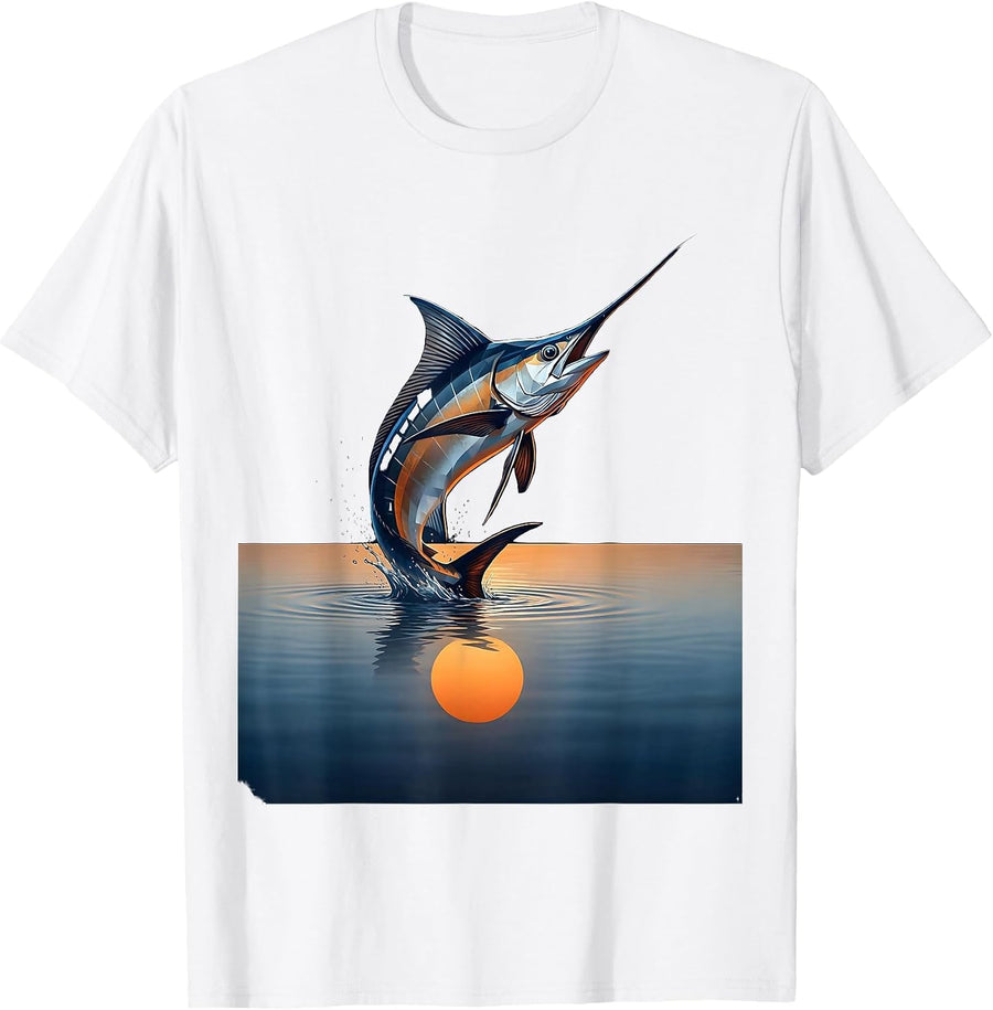 Gulf of America Leaping Tarpon Illustration T-Shirt - White