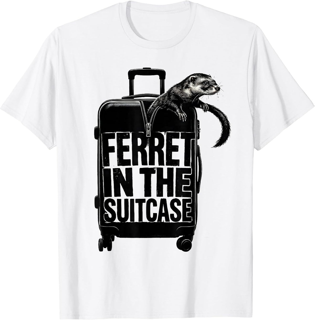Men's Ferret In The Suitcase Funny Ferret Lover Gift Christmas T-Shirt - White