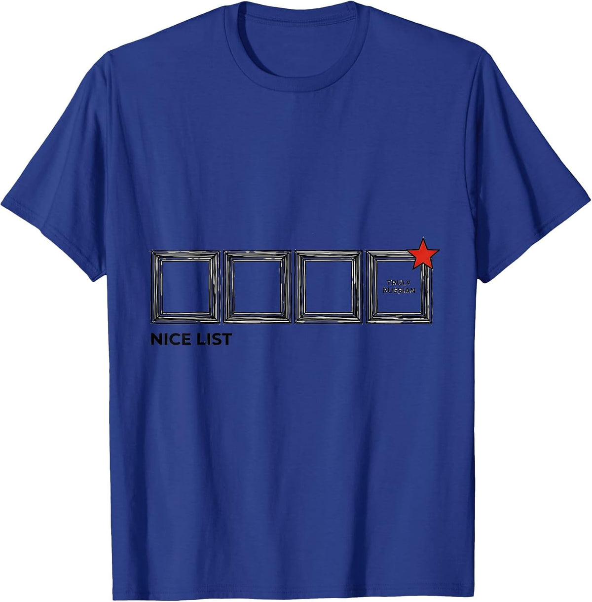 Men's Nice List, Truly Russian Funny Russian Heritage Christmas T-Shirt - Royal Blue