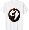 Men's Mountain Goat Cliff Edge Fall Wilderness Design T-Shirt - White