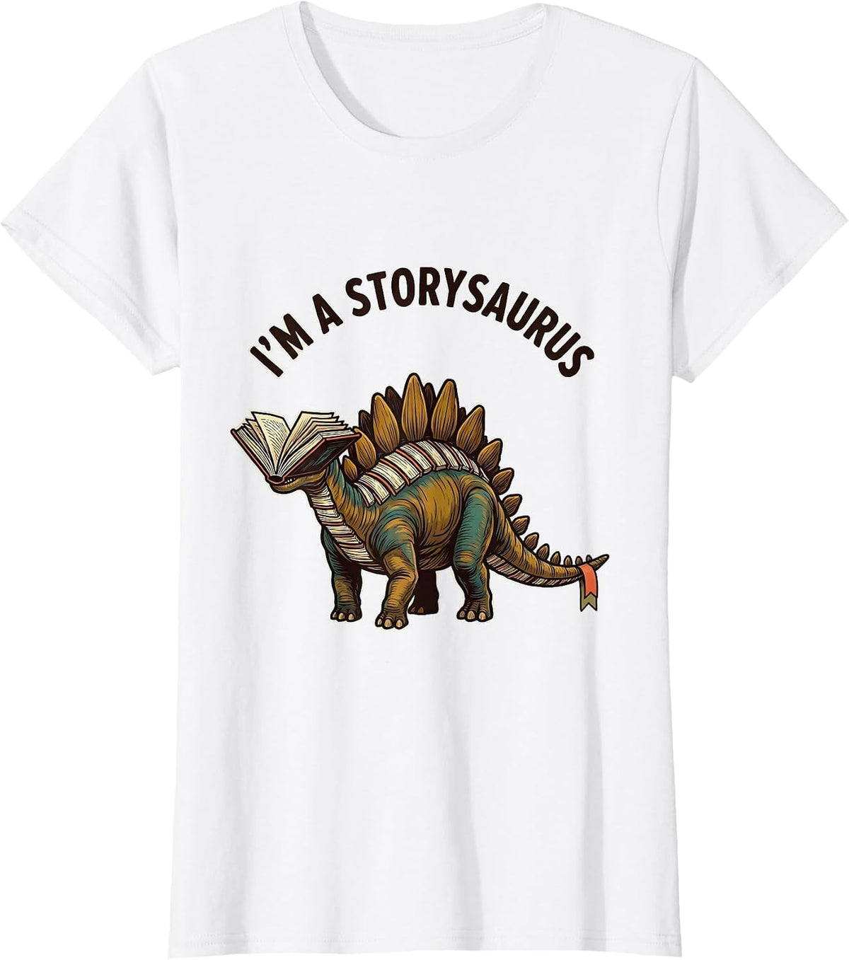 I'm a Storysaurus Funny Dinosaur Bookworm Reading Humor T-Shirt - White