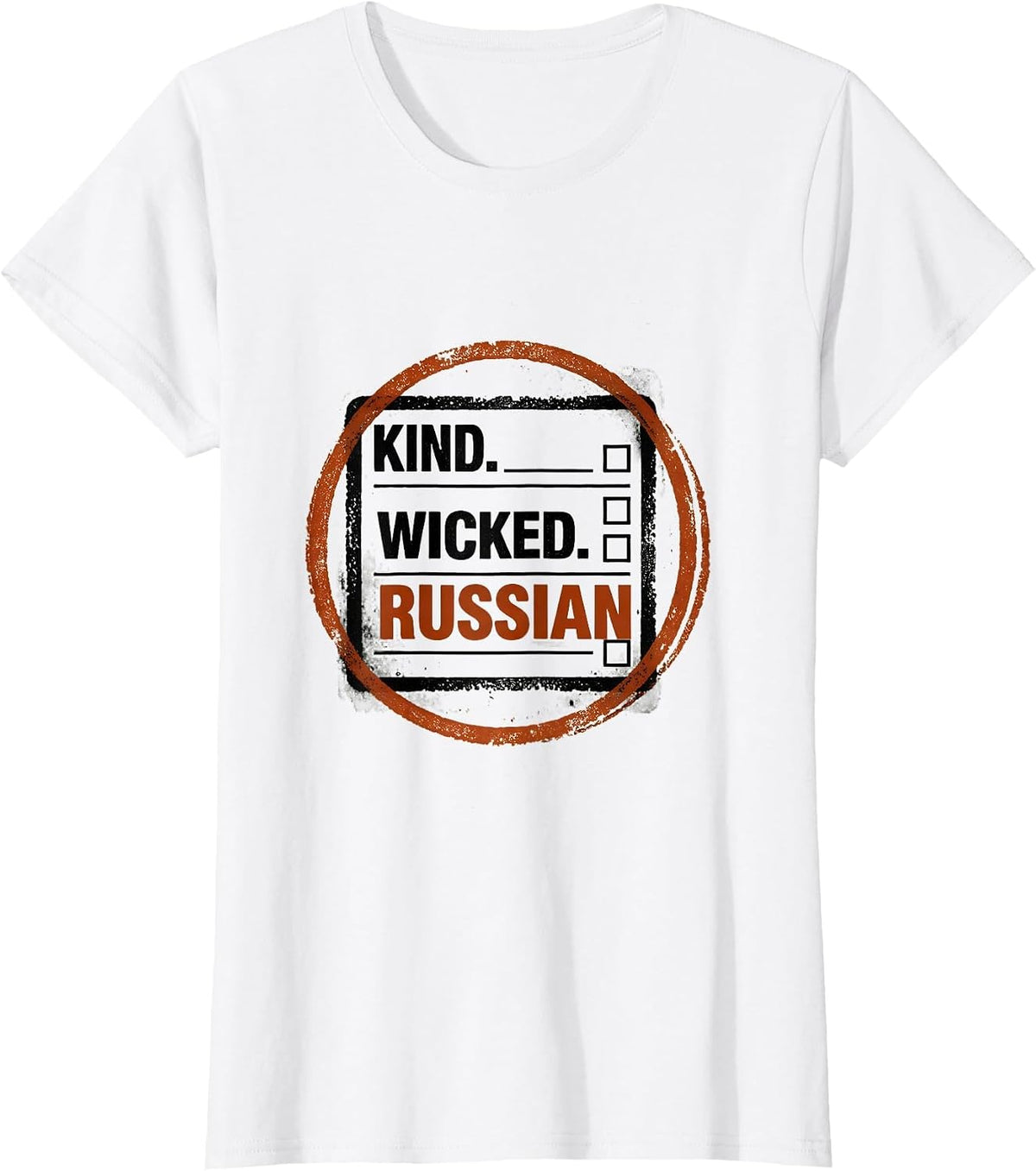 Kind Wicked Russian Rubber Stamp Heritage Gift T-Shirt - White