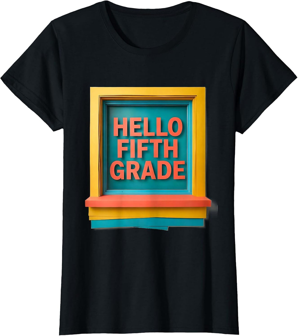 Hello Fifth Grade Back To School Classroom Kids Teacher T-Shirt - Black