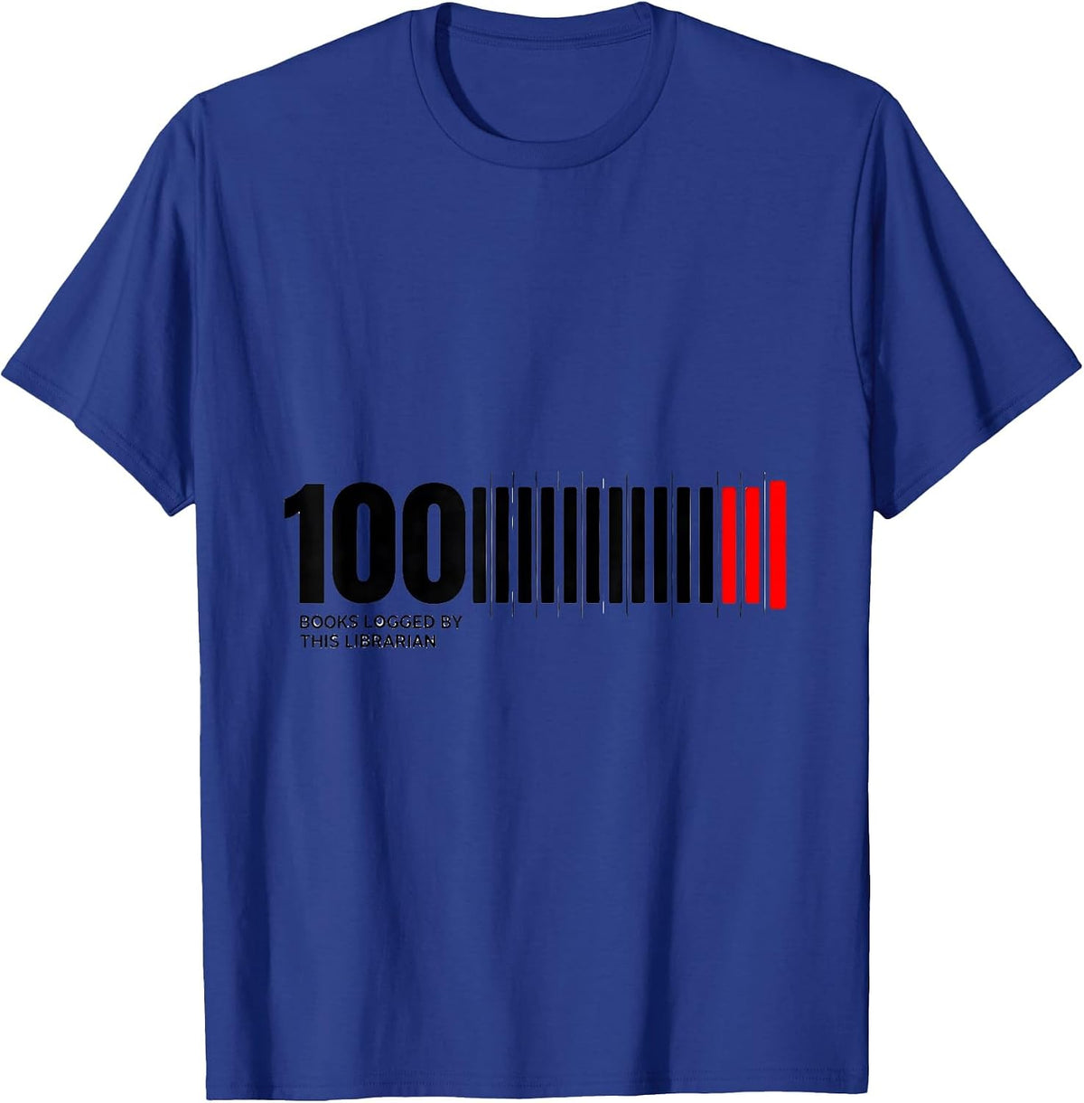 Men's 100 Books Logged By This Librarian Geometric Teacher T-Shirt - Royal Blue