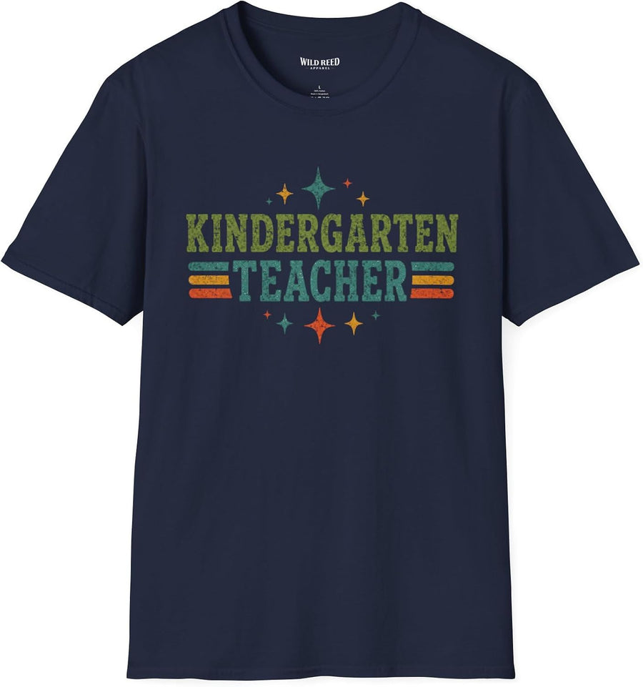 Kindergarten Teacher Shirt, Retro Teacher Tee, Kindergarten Teacher Gift, Back to School Shirt - Navy