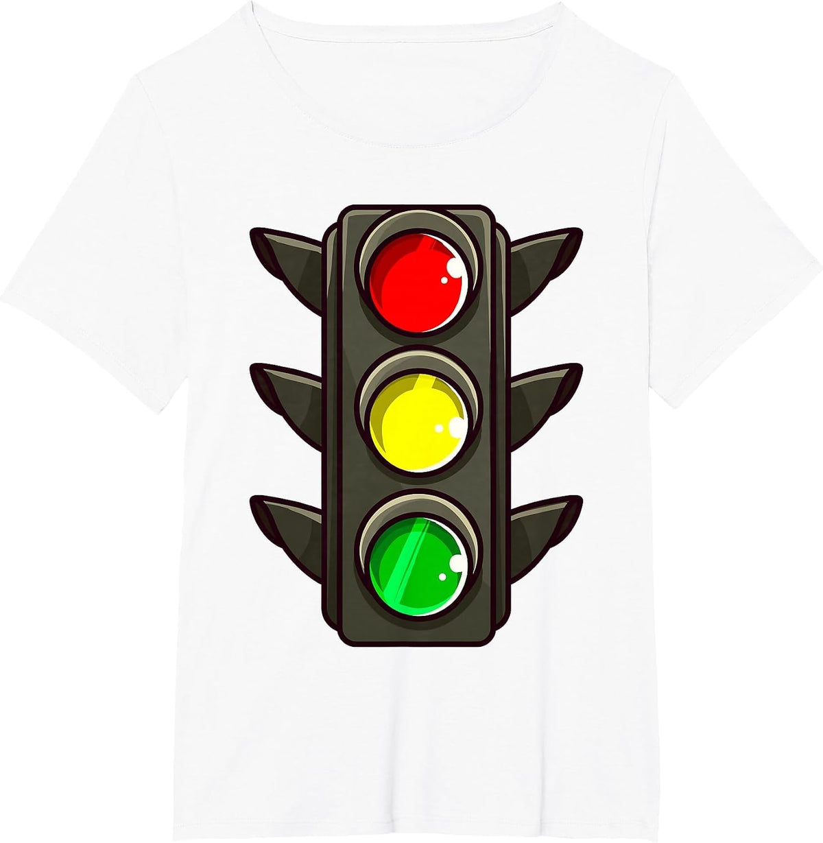 Traffic Light Halloween Costume Stop Go Green Yellow Red T-Shirt - White