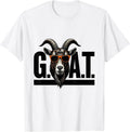 Men's G.O.A.T. Brutalist Goat Wearing Sunglasses Animal Humor T-Shirt - White