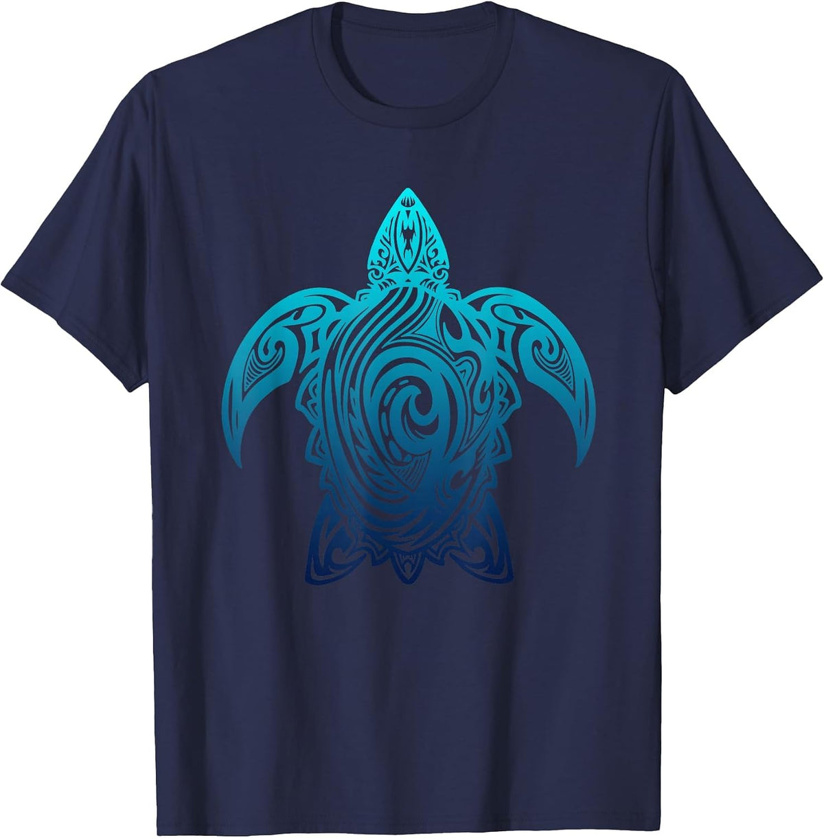 Turtle Tribal Diving Sea Turtle Scuba Diver T-Shirt - Navy Blue