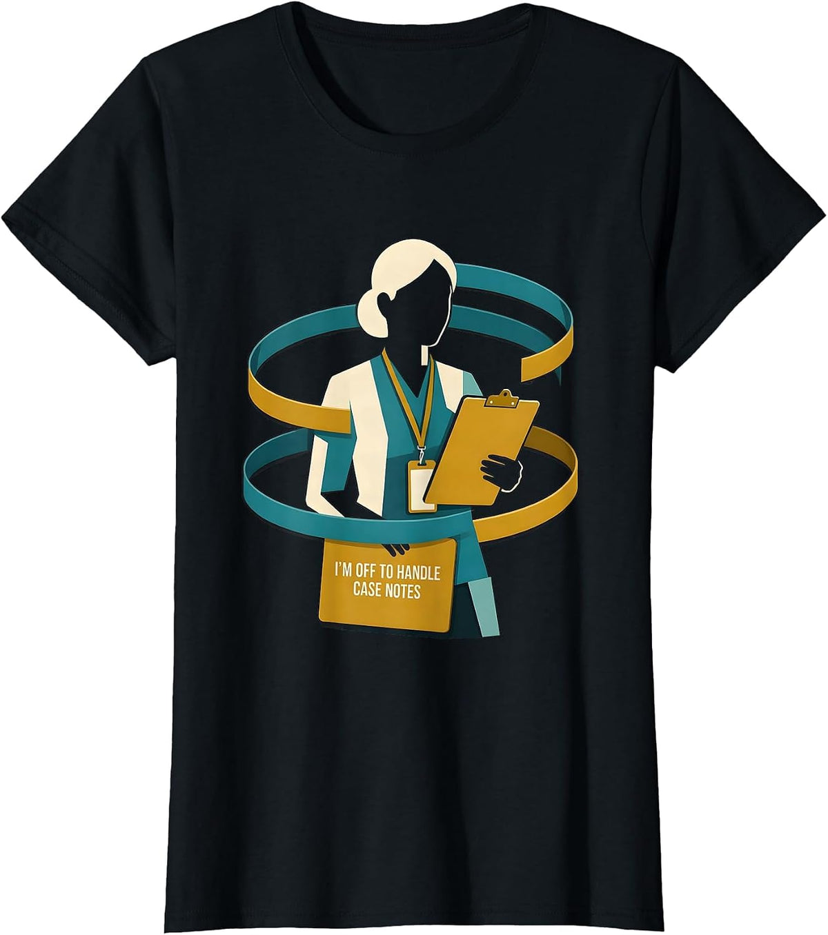 I'm Off To Handle Case Notes Midcentury Modern Social Worker T-Shirt - Black