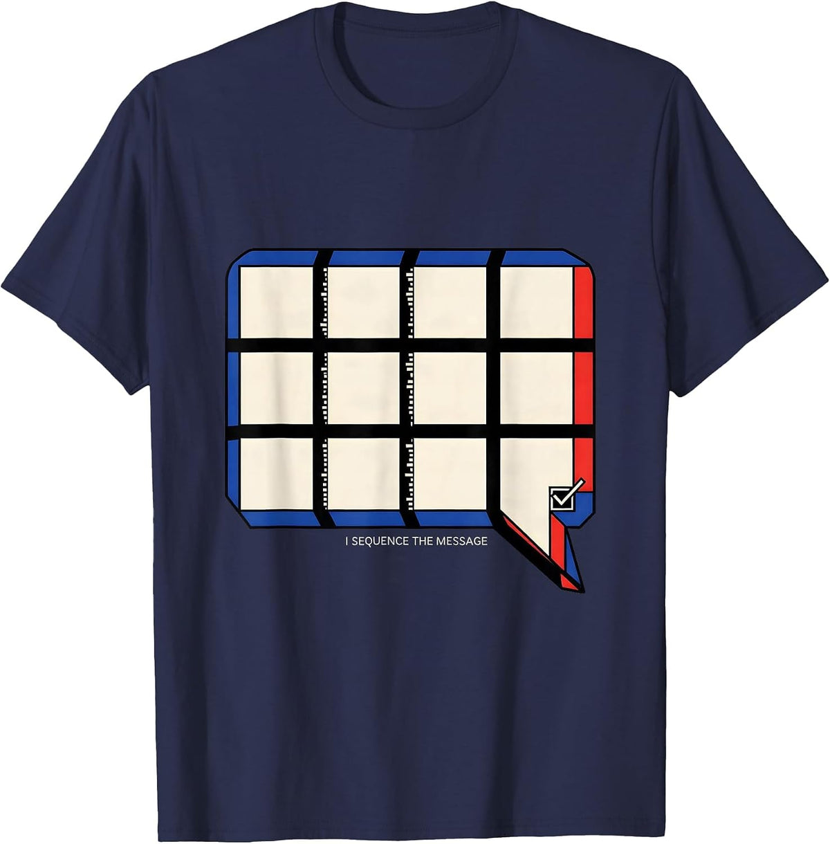 I Sequence The Message Geometric Special Education Teacher T-Shirt - Navy Blue