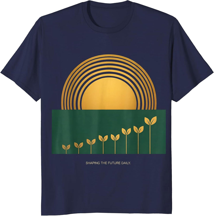 Shaping The Future Daily Kindergarten Teacher T-Shirt - Navy Blue
