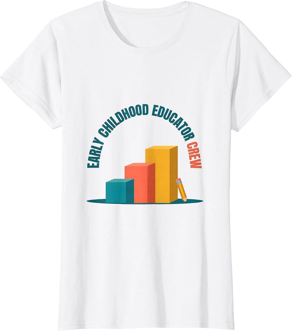 Women's Early Childhood Educator Crew Preschool Teacher Daycare T-Shirt - White