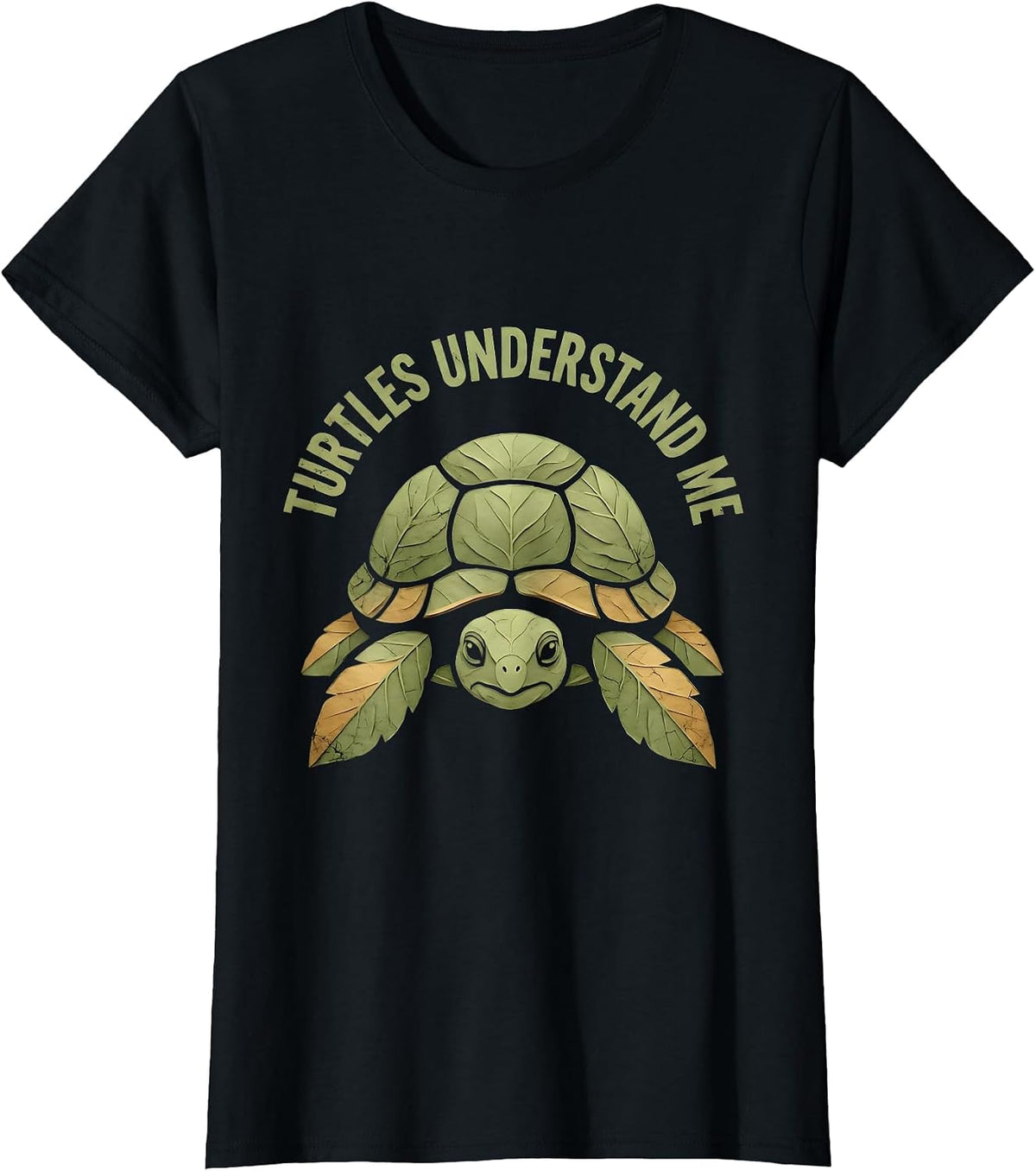 Turtles Understand Me Funny Turtle Lover Design T-Shirt - Black