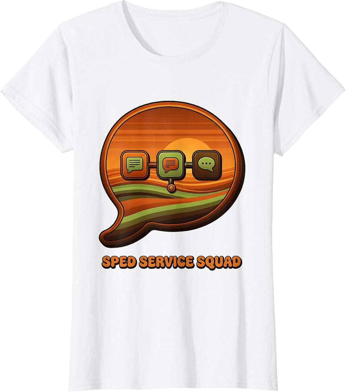 Women's SPED Service Squad Retro Special Education Teacher Squad T-Shirt - White