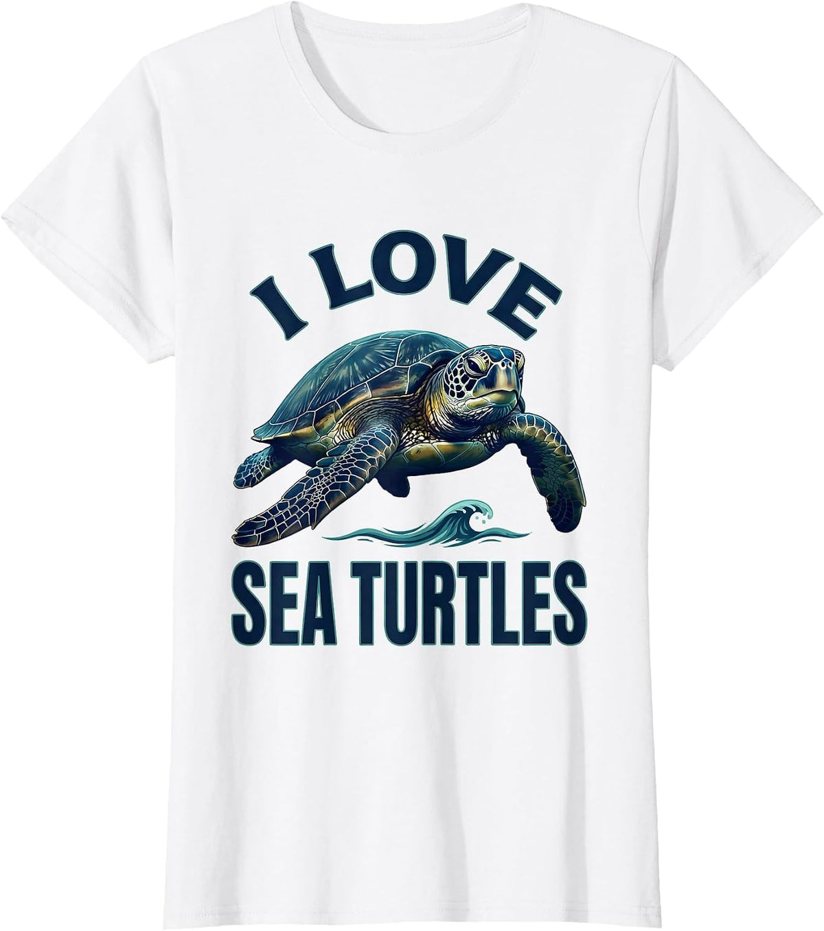 I Love Sea Turtles Cute Sea Turtle Lover Summer Beach Gift T-Shirt - White