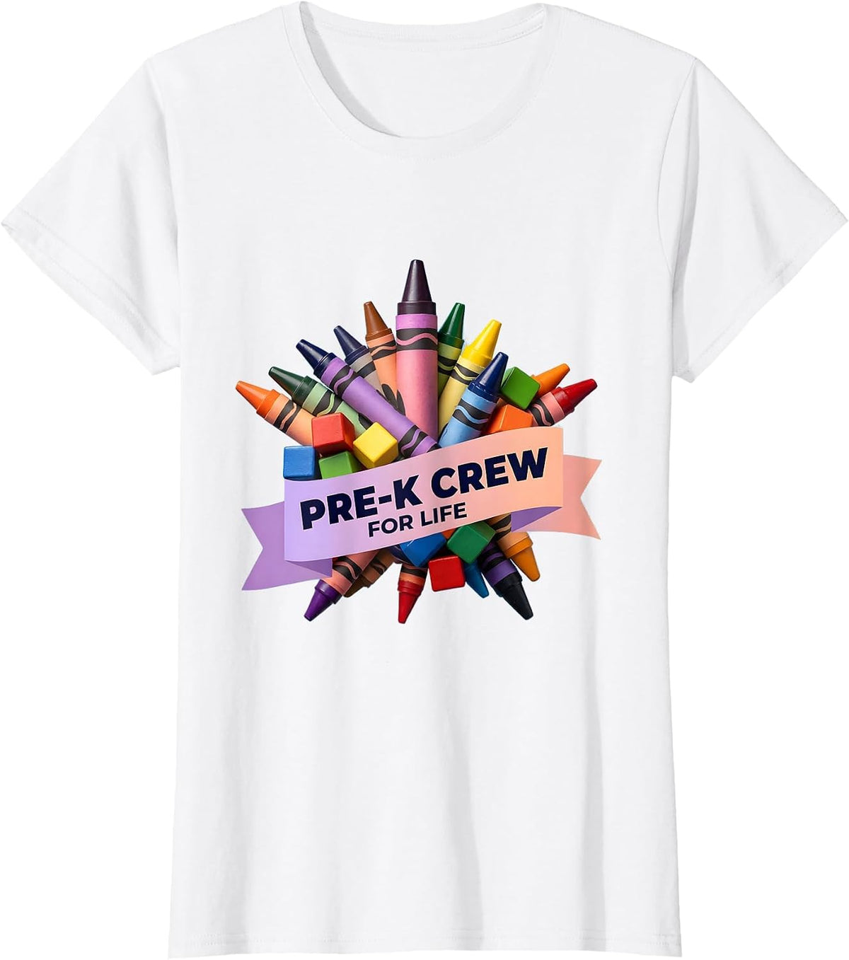 Pre-K Crew For Life Early Childhood Design T-Shirt - White