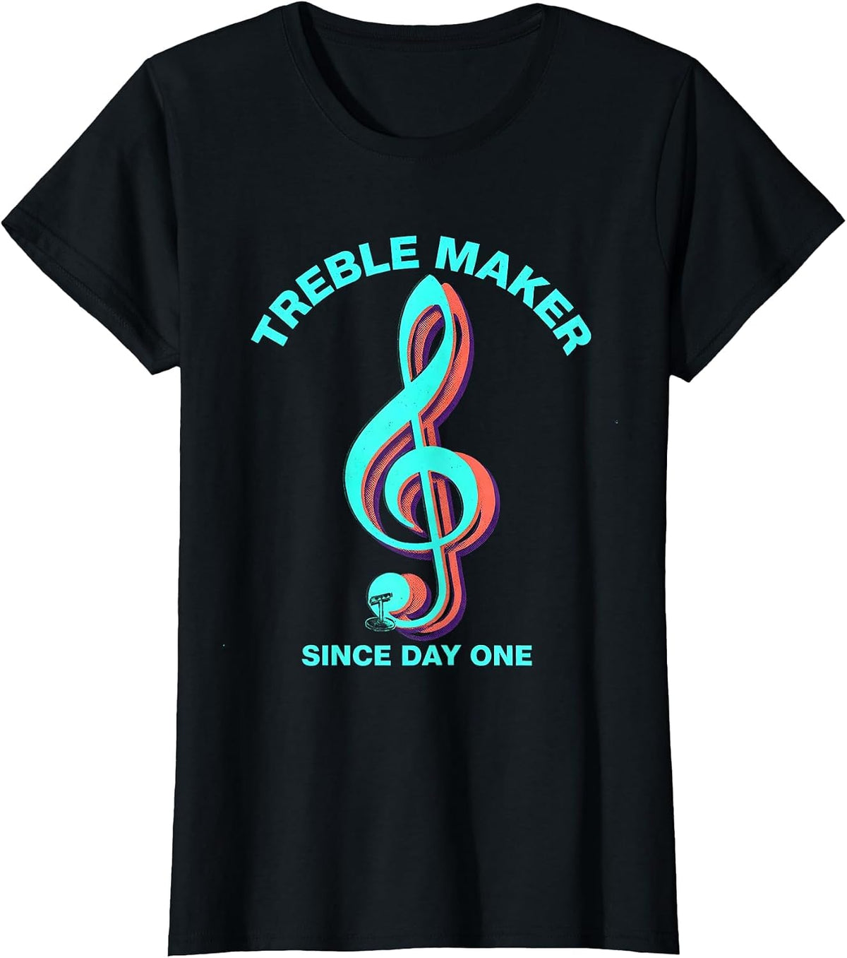 Treble Maker Since Day One Vintage Music Teacher T-Shirt - Black