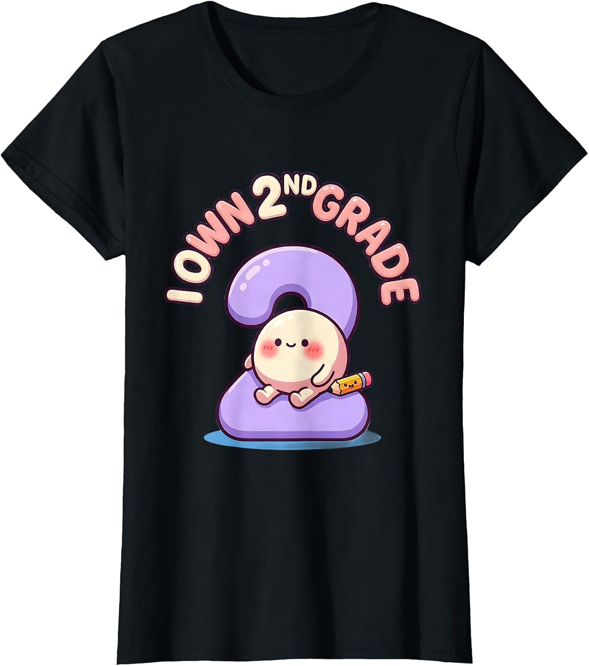 I Own 2nd Grade Cute Kawaii Back To School Kids Teacher T-Shirt - Black