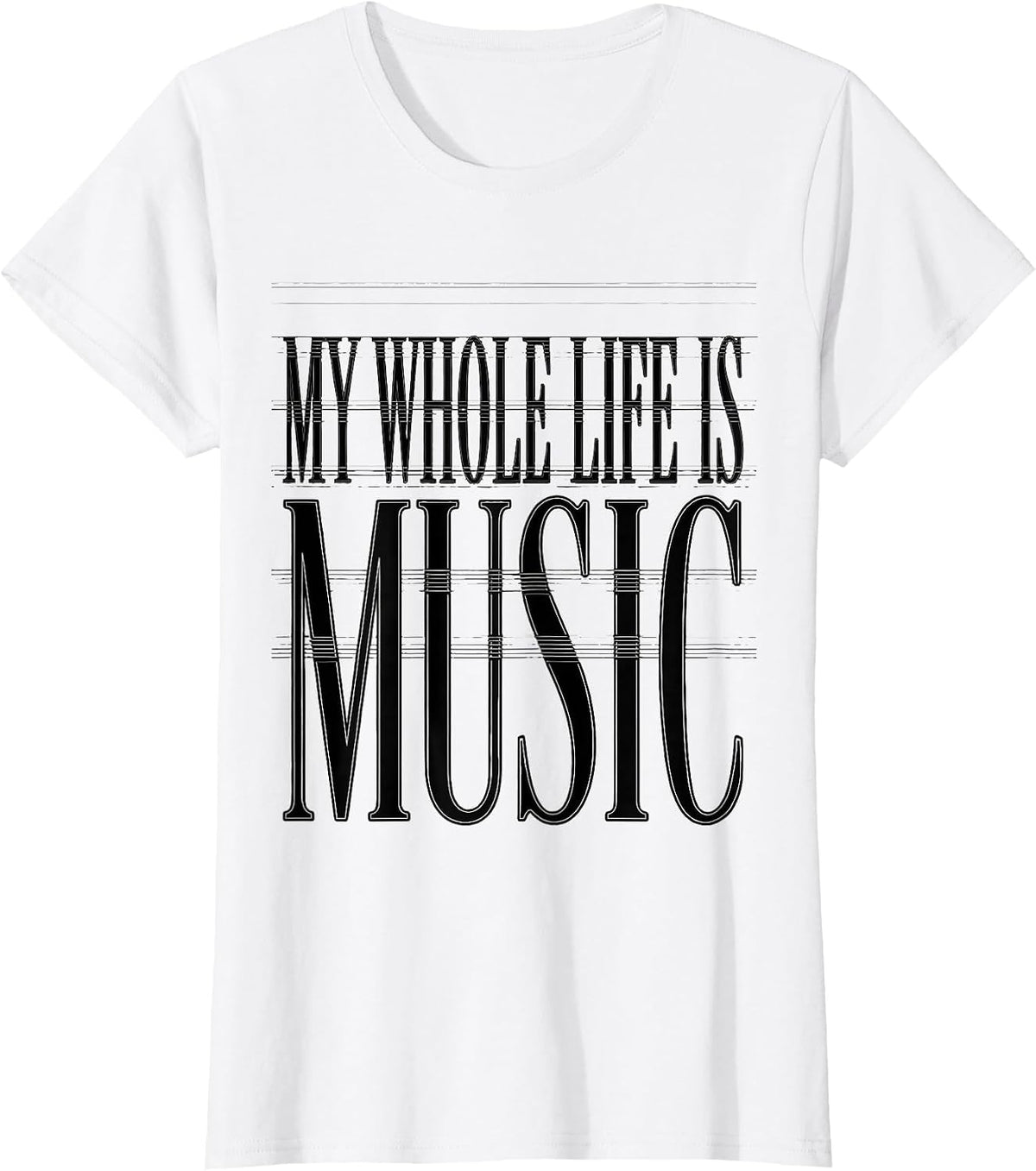 My Whole Life Is Music Teacher Design T-Shirt - White