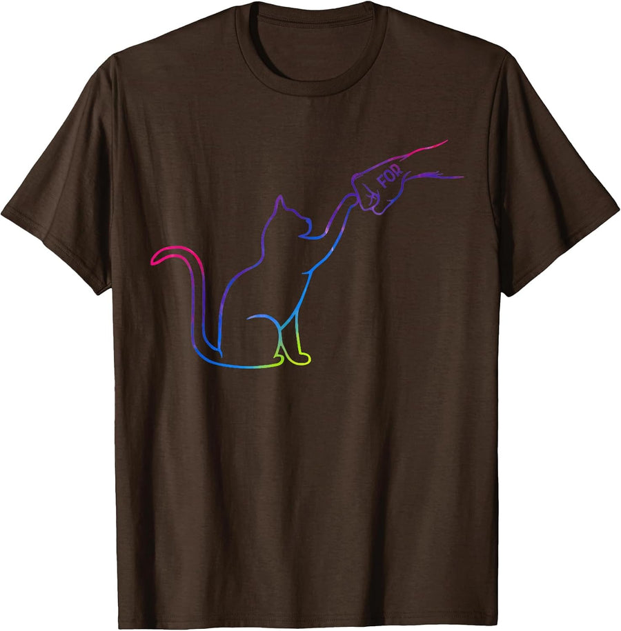 Cute Pet Tee I Love My Cat Best Friend Fist Bump Cat Lovers T-Shirt - Brown