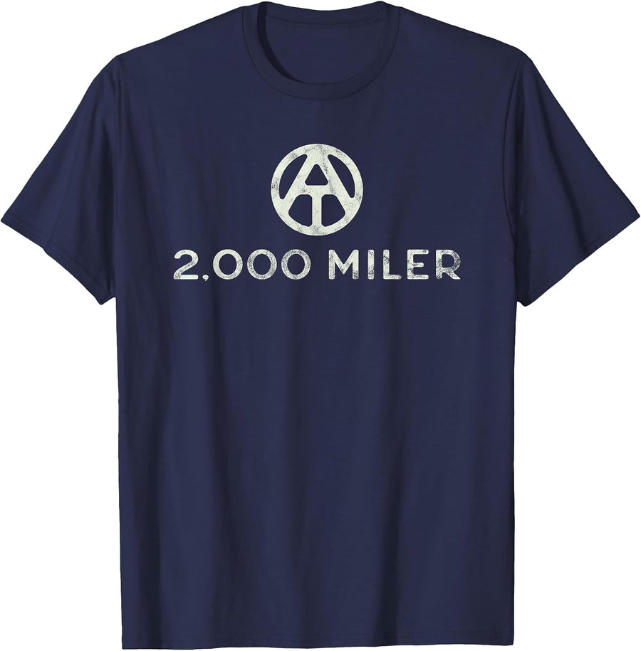 2,000 Miler Appalachian Trail Section Hiker Thru-Hiker T-Shirt - Navy Blue