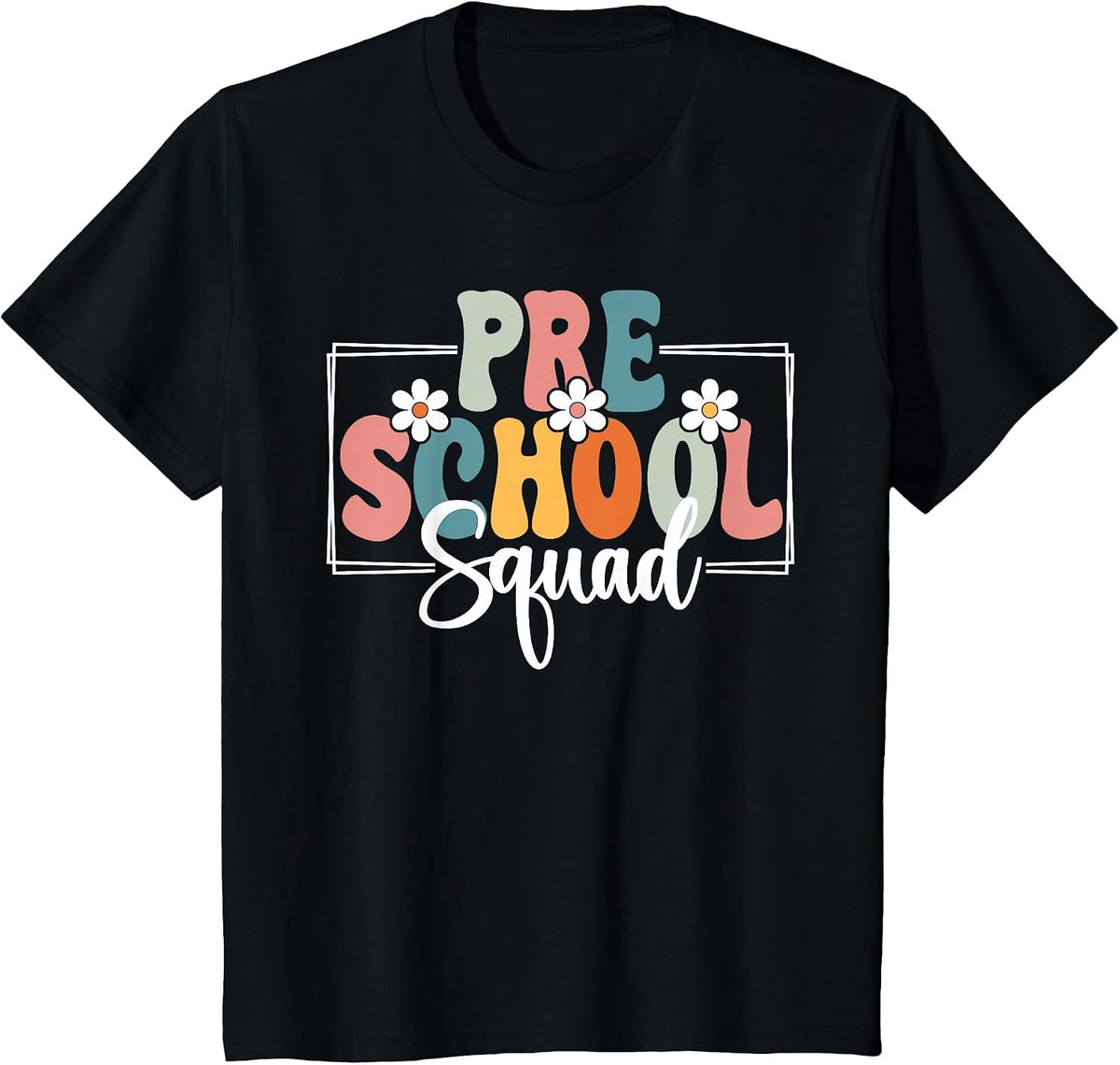 Preschool Squad Back to School Preschool Crew T-Shirt - Black