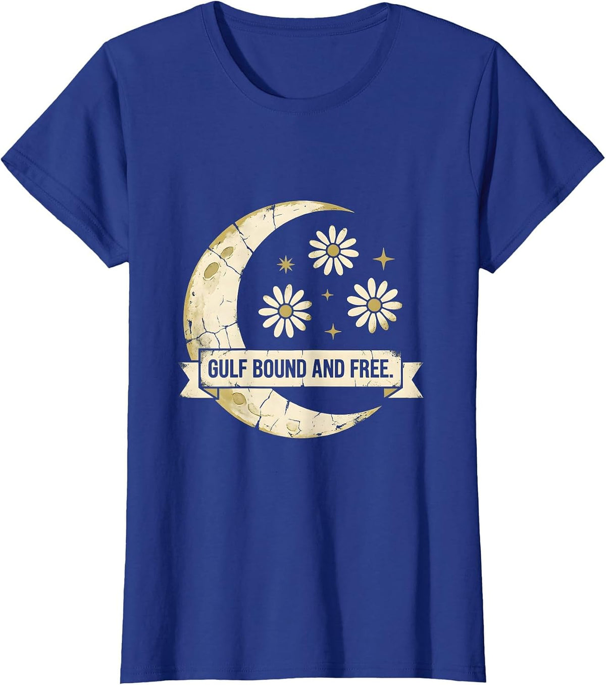 Women's Gulf Bound and Free Gulf of Mexico Design T-Shirt - Royal Blue
