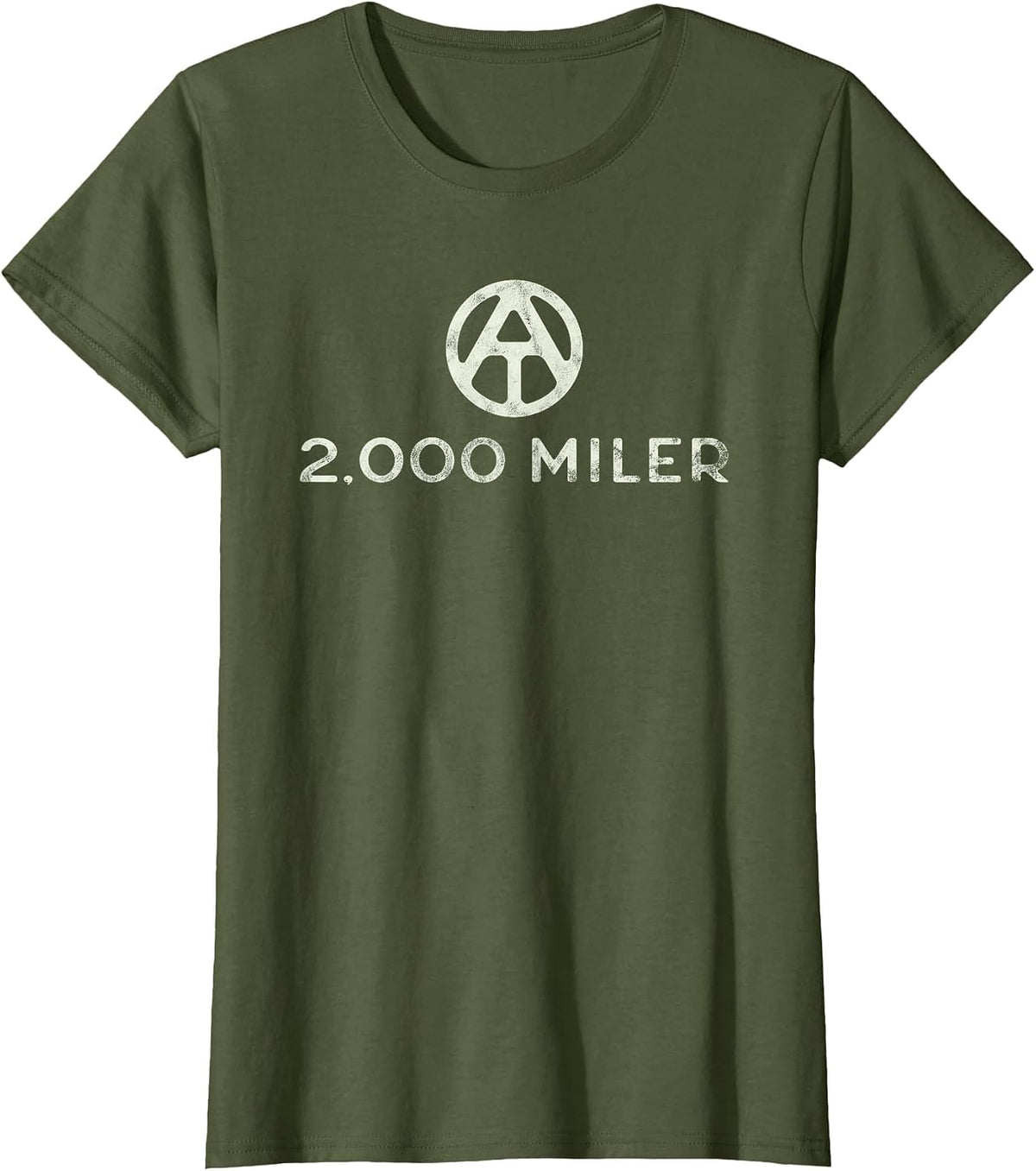 2,000 Miler Appalachian Trail Section Hiker Thru-Hiker T-Shirt - Olive Green
