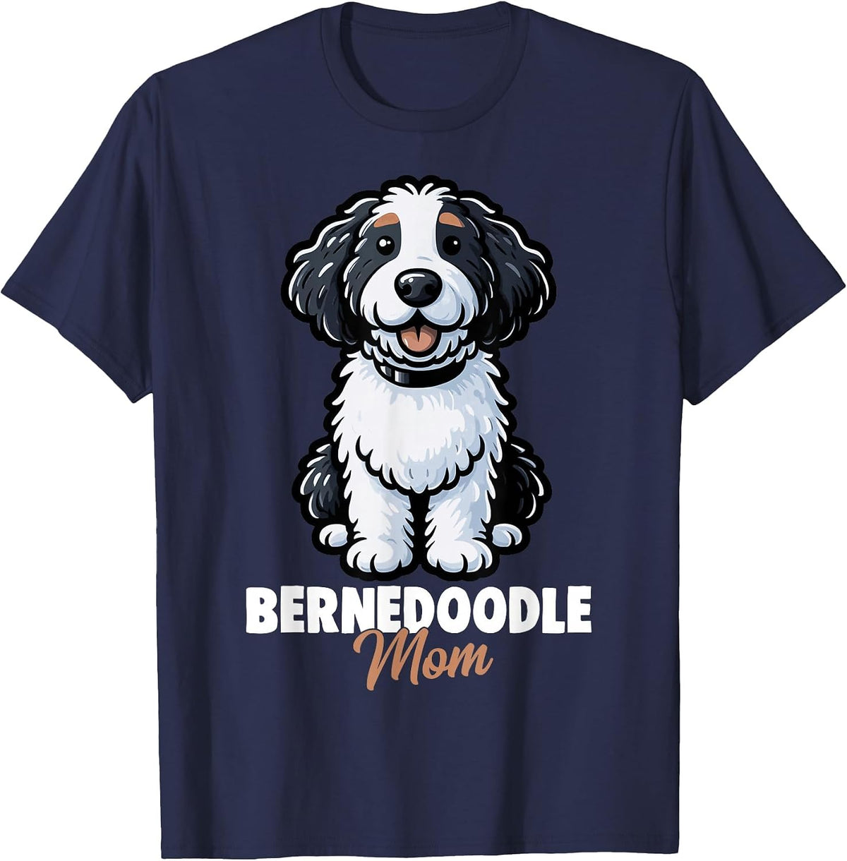 Bernedoodle Mom Dog Womens T-Shirt - Navy Blue