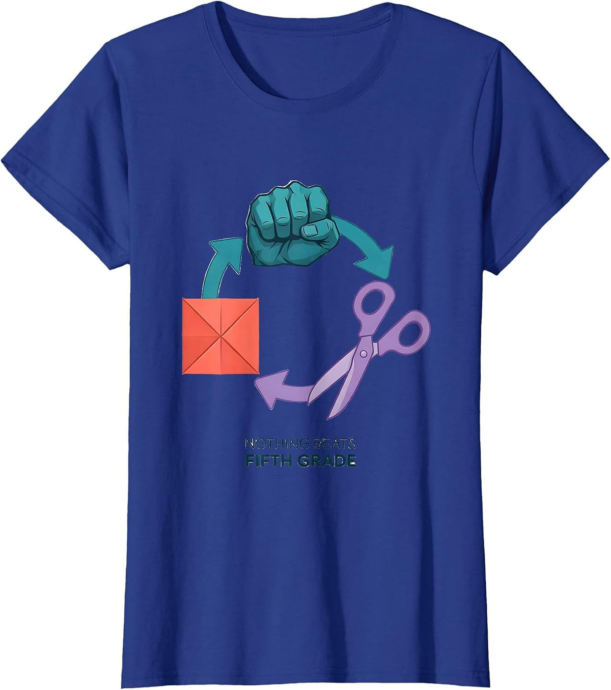 Women's Nothing Beats Fifth Grade Funny Back To School Kids Teachers T-Shirt - Royal Blue