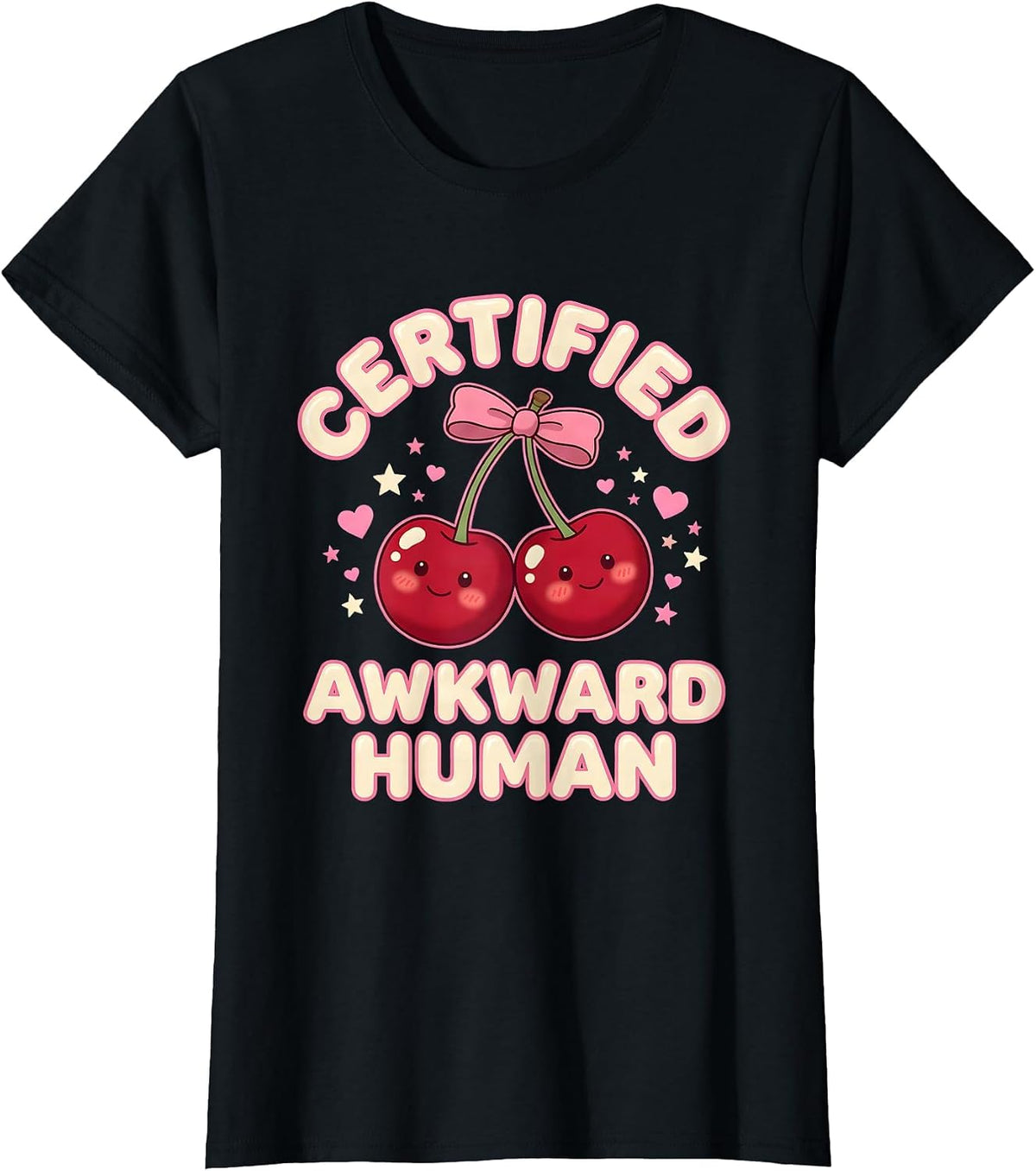 Certified Awkward Human Embarrassing Design T-Shirt - Black