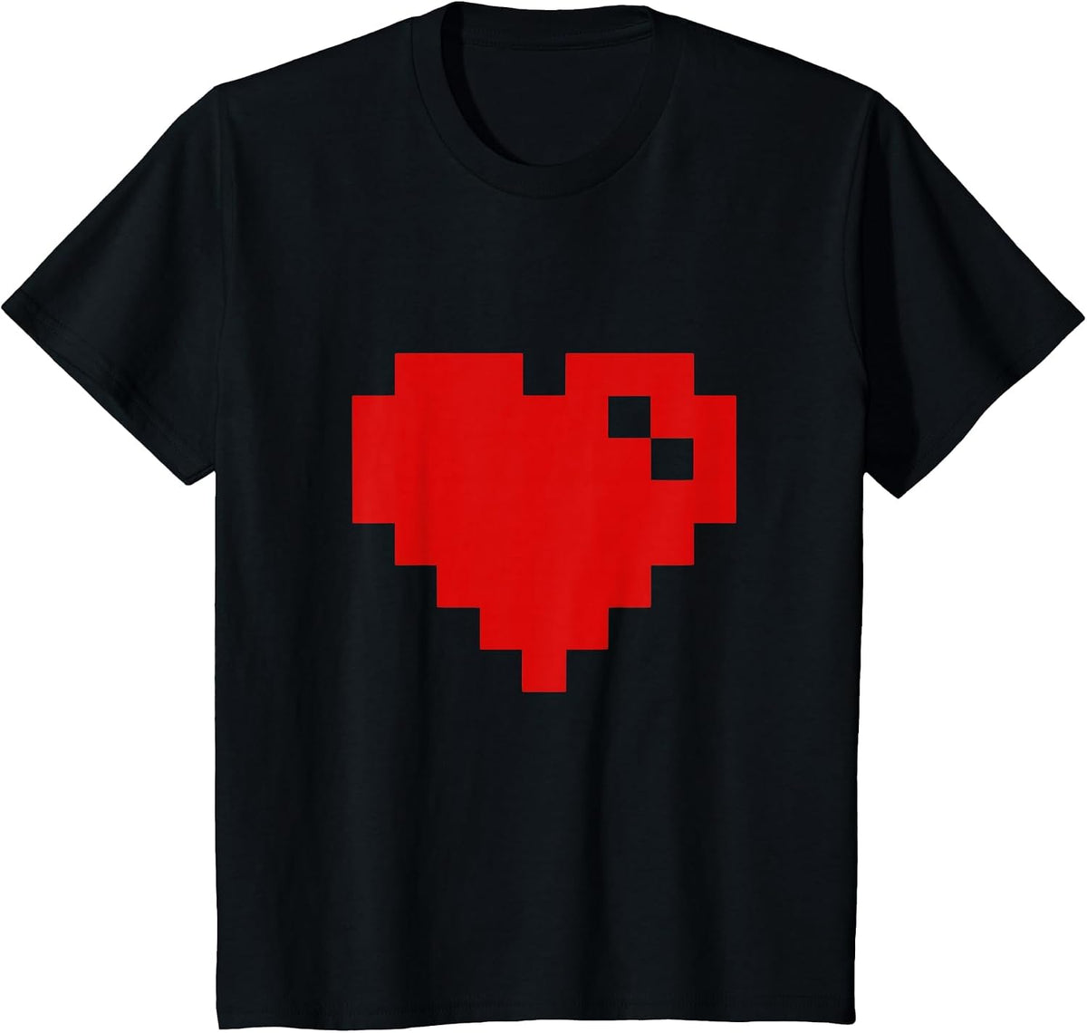 Pixel Heart Retro Love Pixel Heart T-Shirt - Black